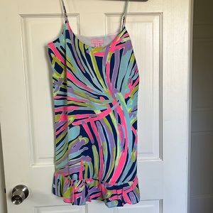 Silk Lilly Pulitzer mini dress with ruffles